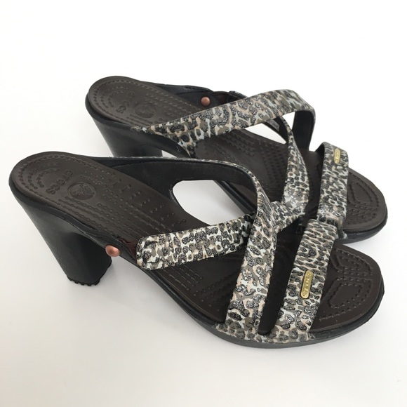CROCS Shoes Crocs Womens Cyprus Iv Heels Sparkleleopard